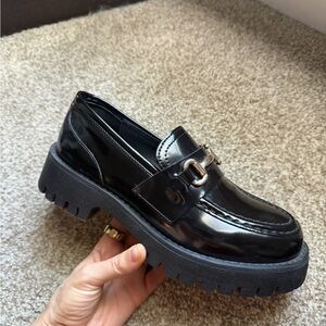 Steve Madden Black Patent Leather Mules